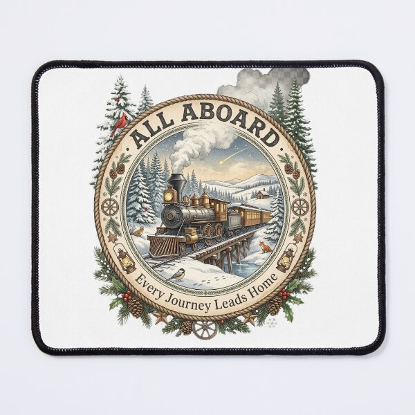Item preview, All Aboard Vintage Christmas Train Heritage Badge designed and sold by Roy & Tiffany.
