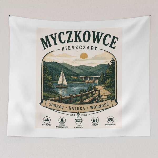 Item preview, Myczkowce Bieszczady Vintage Travel Poster designed and sold by JMDG Studio.