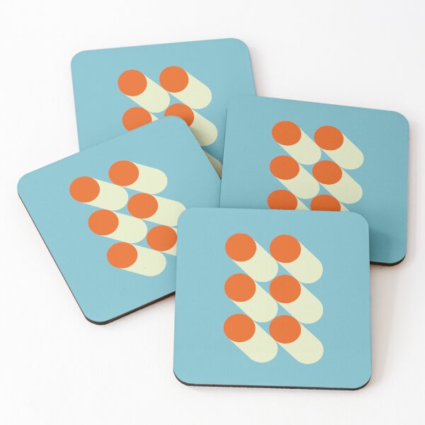 Item preview, Abstract Geometric Orange Circles Retro Bauhaus designed and sold by FaizArtShop.