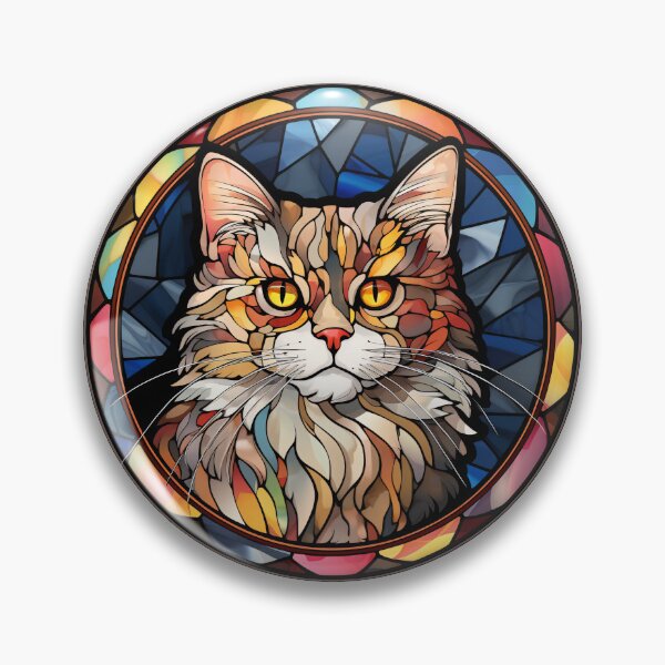 Item preview, Selkirk Rex Cat Stained Glass Leadlight Artistic Design Boys Girls designed and sold by rafaeltto.