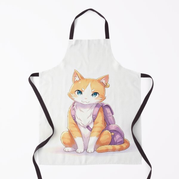 Item preview, Anime Cat with Backpack - Kawaii Orange Kitten Art designed and sold by ZINO WORLD.