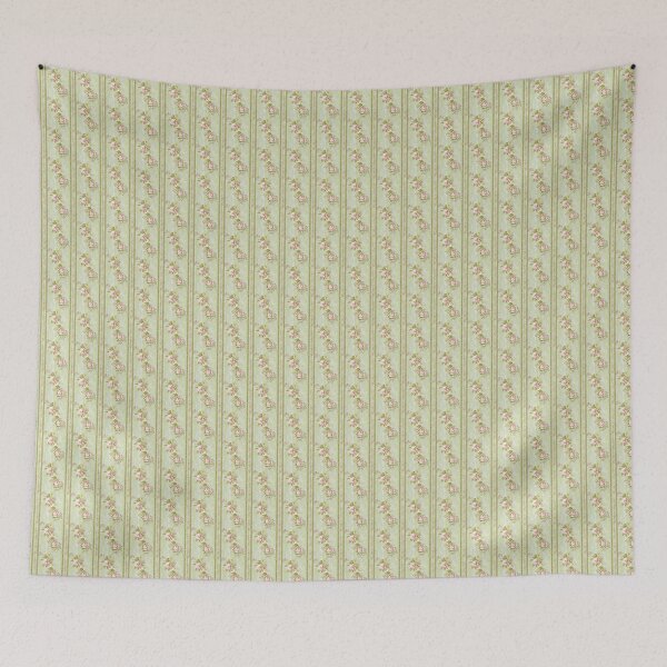 Item preview, Vintage Pink and Green Floral Striped Pattern  designed and sold by LouieVanille.