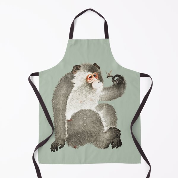 Item preview, Japanese Animal Art - Monkey - Modern Ukiyo-e - Japandi, Sage Green designed and sold by Black Swallow.