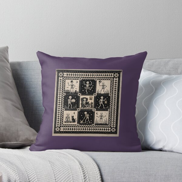 Item preview, Skeleton Social — Halloween Quilt Art designed and sold by Novel Works Studio.