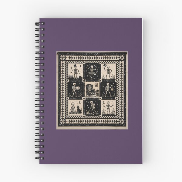 Item preview, Skeleton Social — Halloween Quilt Art designed and sold by Novel Works Studio.
