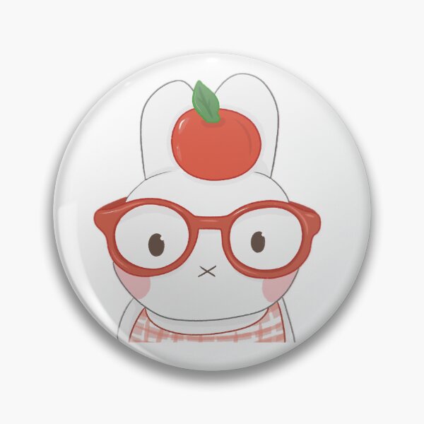 Item preview, Bunny with glasses and an apple on its head designed and sold by Sunshine_doodle_club.