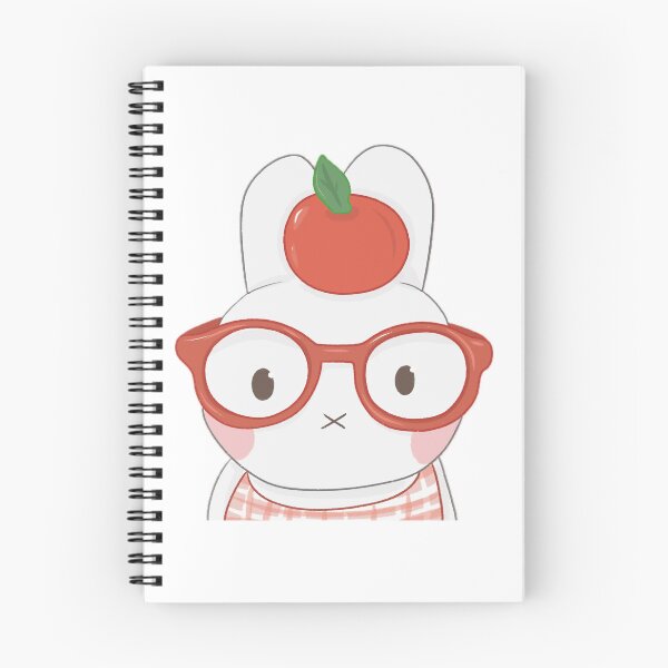 Item preview, Bunny with glasses and an apple on its head designed and sold by Sunshine_doodle_club.