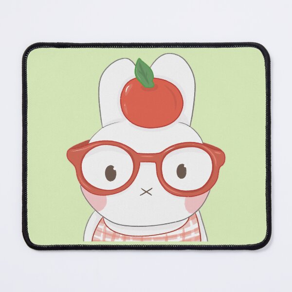 Item preview, Bunny with glasses and an apple on its head designed and sold by Sunshine_doodle_club.