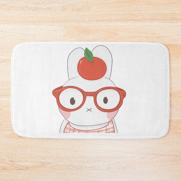 Item preview, Bunny with glasses and an apple on its head designed and sold by Sunshine_doodle_club.
