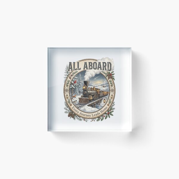Item preview, All Aboard Christmas Steam Train Winter Journey designed and sold by Roy & Tiffany.
