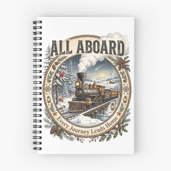 Item preview, All Aboard Christmas Steam Train Winter Journey designed and sold by Roy & Tiffany.