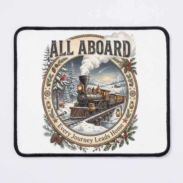Item preview, All Aboard Christmas Steam Train Winter Journey designed and sold by Roy & Tiffany.