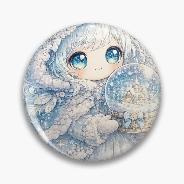 Item preview, Snow Globe Keeper Doll – Enchanted Winter Kawaii Sticker designed and sold by blossomfun.