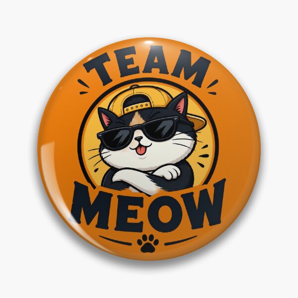 Item preview, Team Meow Cool Cat with Sunglasses – Funny Kawaii Cat Graphic Design designed and sold by IMuDesigner.