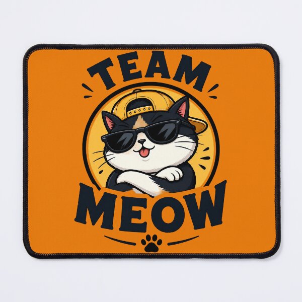 Item preview, Team Meow Cool Cat with Sunglasses – Funny Kawaii Cat Graphic Design designed and sold by IMuDesigner.