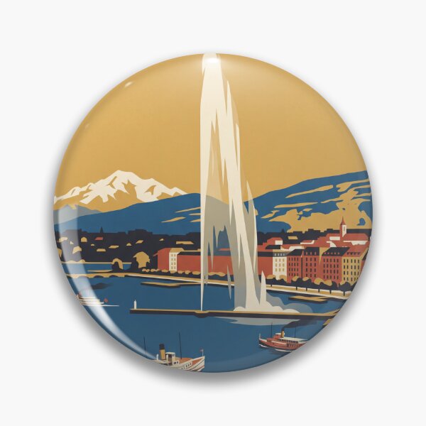 Item preview, Geneva Switzerland Vintage Travel Poster designed and sold by Bomax121.