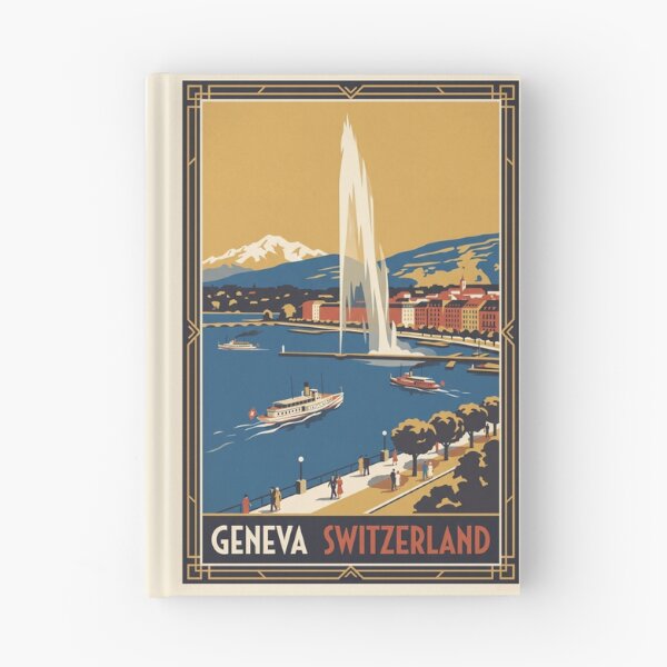 Item preview, Geneva Switzerland Vintage Travel Poster designed and sold by Bomax121.