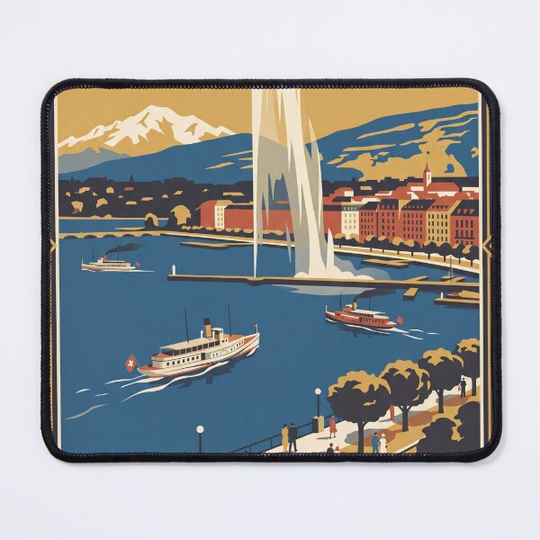 Item preview, Geneva Switzerland Vintage Travel Poster designed and sold by Bomax121.