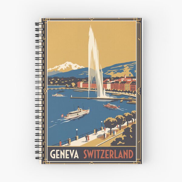 Item preview, Geneva Switzerland Vintage Travel Poster designed and sold by Bomax121.