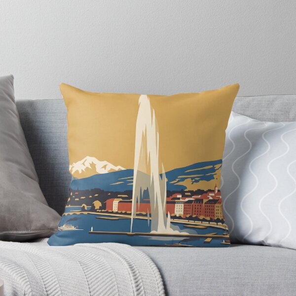 Item preview, Geneva Switzerland Vintage Travel Poster designed and sold by Bomax121.