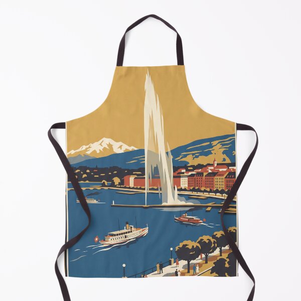 Item preview, Geneva Switzerland Vintage Travel Poster designed and sold by Bomax121.