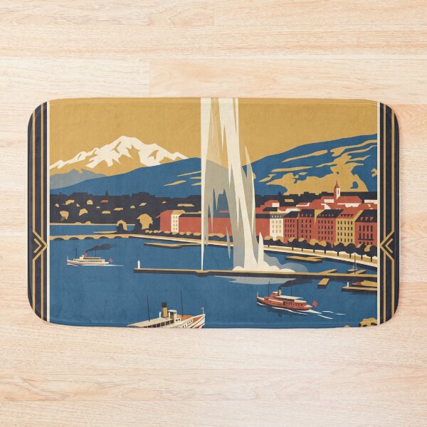Item preview, Geneva Switzerland Vintage Travel Poster designed and sold by Bomax121.