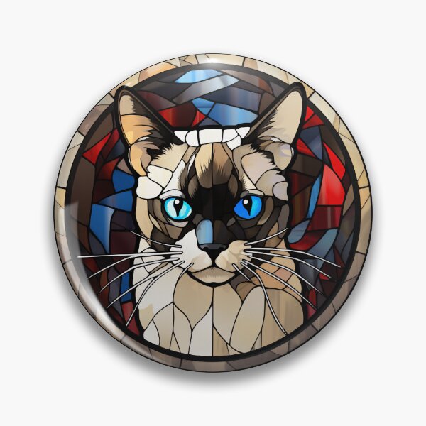 Item preview, Snowshoe Cat Stained Glass Leadlight Artistic Design Boys Girls designed and sold by rafaeltto.