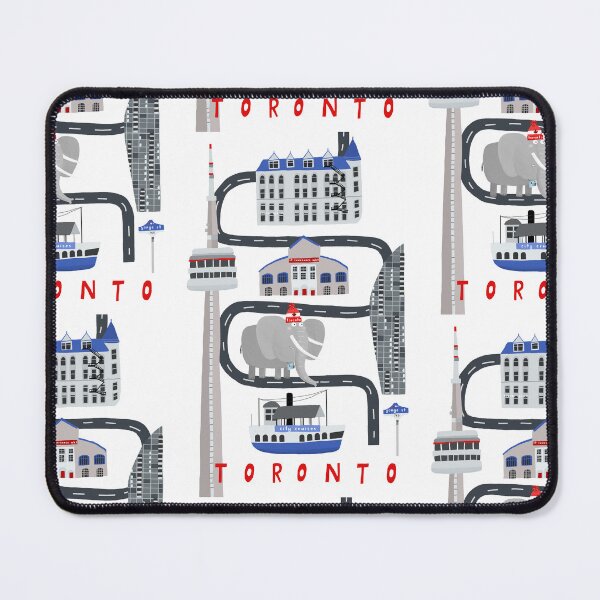 Item preview, Toronto, Canada, Humorous Travel Poster with City Icons and Elephant Tourist designed and sold by Carla Daly.