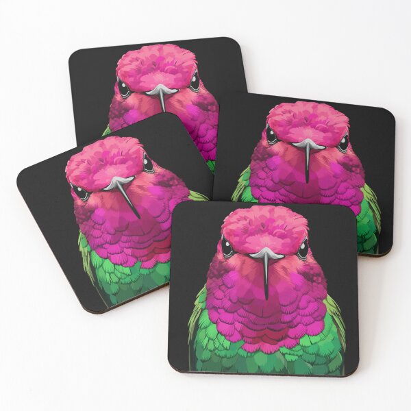Item preview, Pink and Green Exotic Bird Portrait | Vibrant Vector Illustration designed and sold by minbadesign.