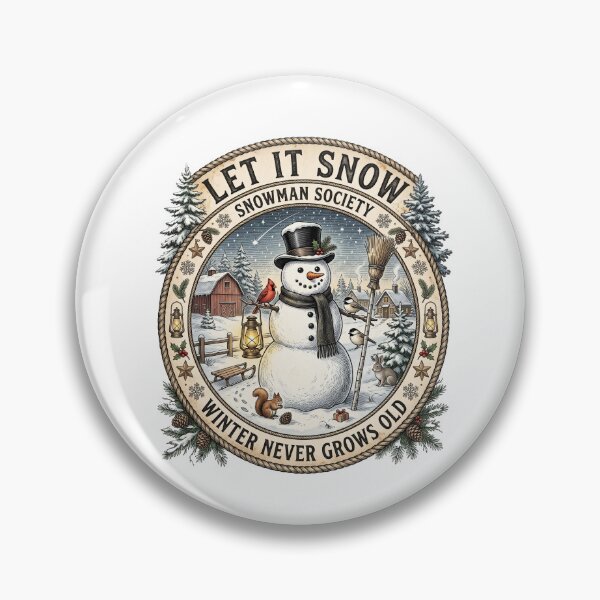 Item preview, Let It Snow Snowman Society Winter Heritage Badge designed and sold by Roy & Tiffany.
