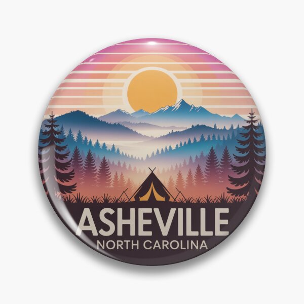 Item preview, Asheville North Carolina: Colorful Mountain Camping Sunset designed and sold by CircinusStore.