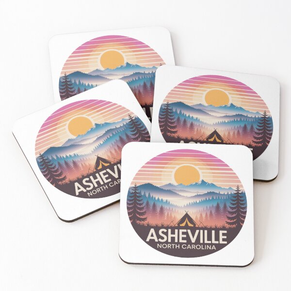 Item preview, Asheville North Carolina: Colorful Mountain Camping Sunset designed and sold by CircinusStore.