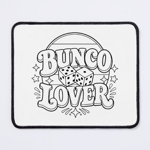 Item preview, Bunco Lover Black and White Dice Outline Design designed and sold by Lunaria Arts.