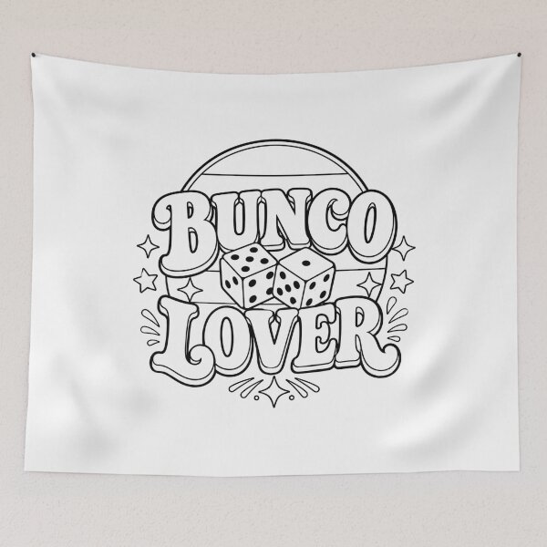 Item preview, Bunco Lover Black and White Dice Outline Design designed and sold by Lunaria Arts.