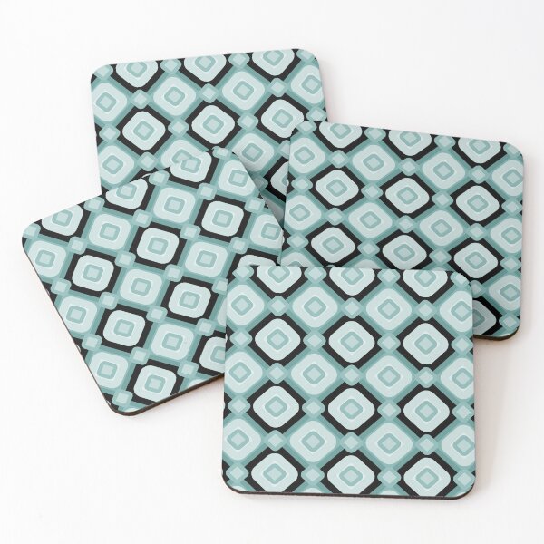 Item preview, Mid Century Retro Mint and Teal Geometric Diamond Pattern designed and sold by ​Jyoti Digital Artist.