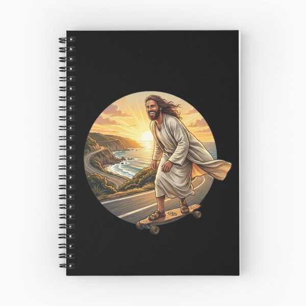 Item preview, Jesus Skateboarding - Funny Christian Skateboarding Humor Sarcastic Jesus Skating Longboard designed and sold by Sloyar.