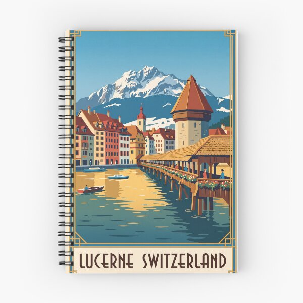 Item preview, Lucerne Switzerland Vintage Travel Poster designed and sold by Bomax121.