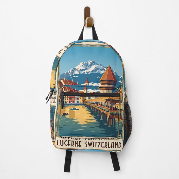 Item preview, Lucerne Switzerland Vintage Travel Poster designed and sold by Bomax121.