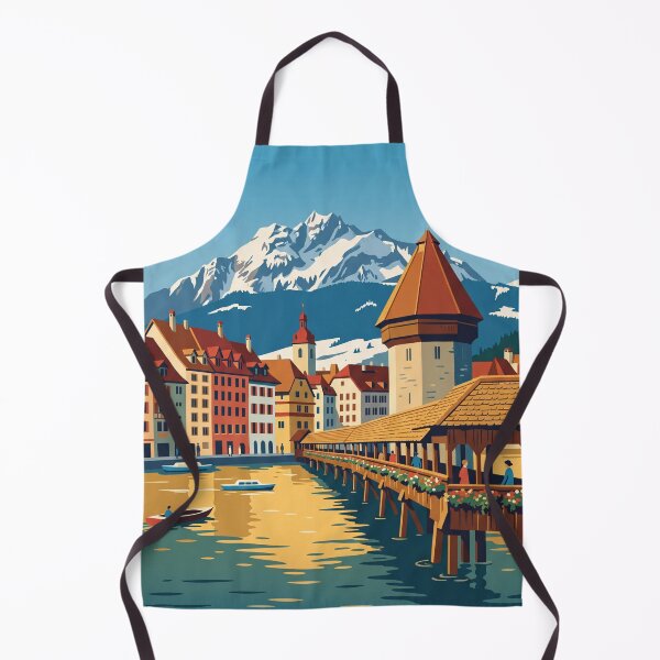 Item preview, Lucerne Switzerland Vintage Travel Poster designed and sold by Bomax121.