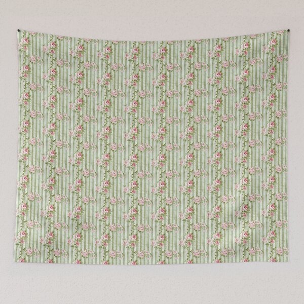 Item preview, Vintage Green Striped Floral  designed and sold by LouieVanille.