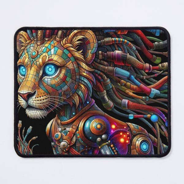 Item preview, Mecha Mosaic Lion Art designed and sold by unboxedbyJuls.