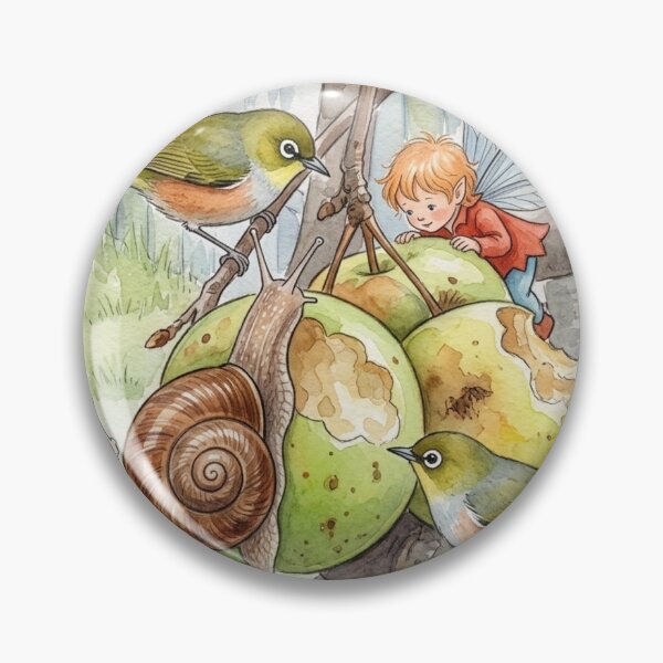 Item preview, Pixi, birds, snail with apples designed and sold by Faerieglen.