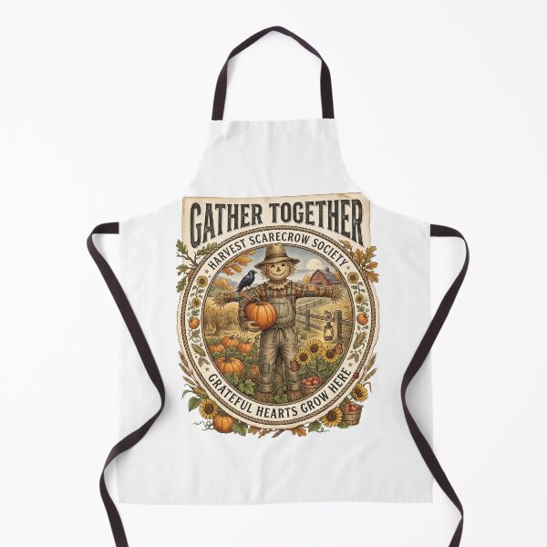 Item preview, Harvest Scarecrow Society – Gather Together Vintage Autumn Farm Illustration designed and sold by Roy & Tiffany.