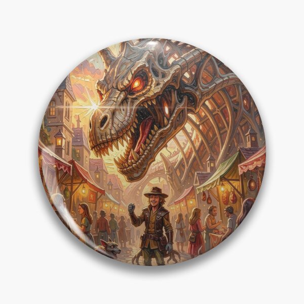 Item preview, Impasto Style – Surreal Fantasy Marketplace beneath the Skeletal Dragon Arch designed and sold by FotoworldEdel.