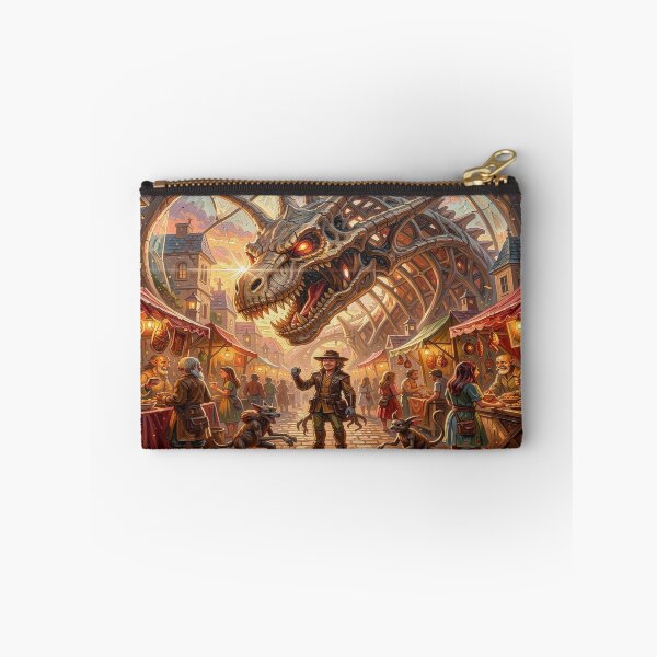 Item preview, Impasto Style – Surreal Fantasy Marketplace beneath the Skeletal Dragon Arch designed and sold by FotoworldEdel.
