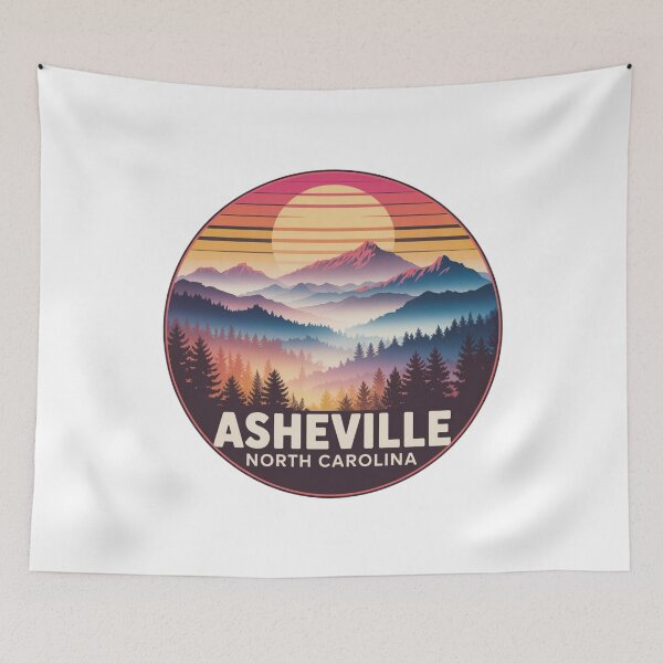 Item preview, Asheville North Carolina: Misty Mountain Sunset designed and sold by CircinusStore.
