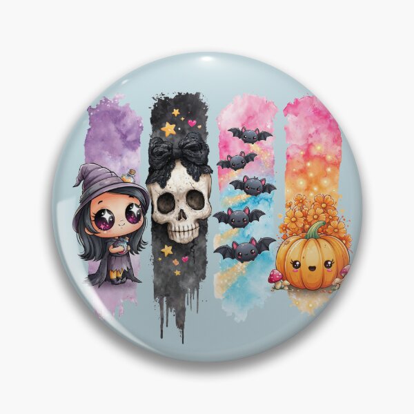 Item preview, Pastel Goth Kawaii Halloween Design | Cute Bats Chibi Witch Pumpkin Watercolor Shirt designed and sold by Anastasiia Yurevych.