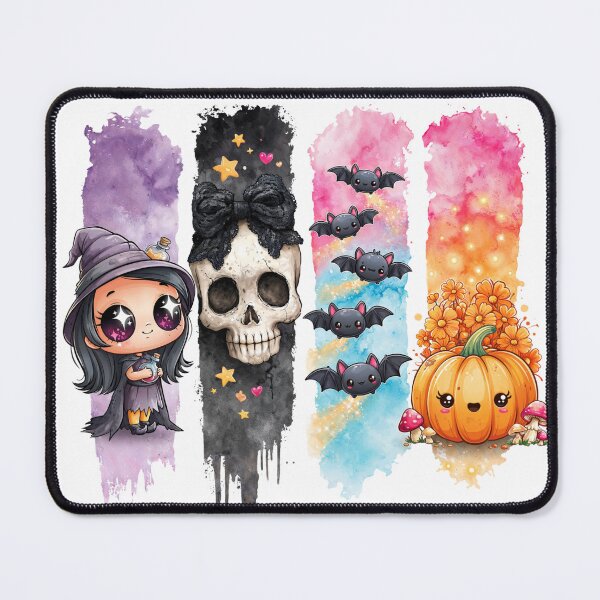 Item preview, Pastel Goth Kawaii Halloween Design | Cute Bats Chibi Witch Pumpkin Watercolor Shirt designed and sold by Anastasiia Yurevych.