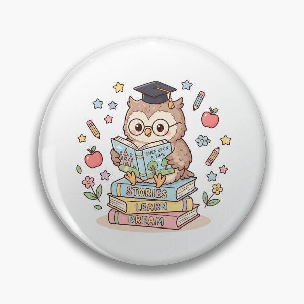 Item preview, Cute Scholar Owl Kawaii Bookworm Illustration designed and sold by ajamzbox.