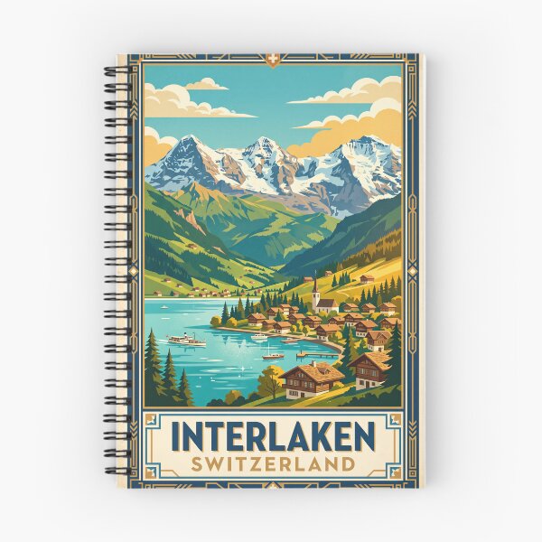 Item preview, Interlaken Switzerland Vintage Travel Poster designed and sold by Bomax121.